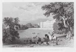 Burley lub Burleigh on the Hill, Rutlandshire (grawerowanie) autorstwa Thomas (after) Allom
