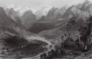 Cauterets, w Pirenejach (rycina) autorstwa Thomas (after) Allom