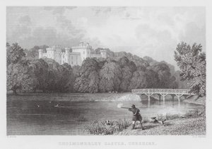 Zamek Cholmondeley, Cheshire (grawerowanie) autorstwa Thomas (after) Allom