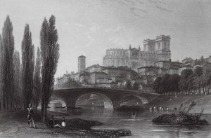 Miasto Auch, Pireneje (rycina) autorstwa Thomas (after) Allom