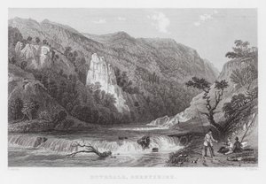 Dovedale, Derbyshire (grawerowanie) autorstwa Thomas (after) Allom