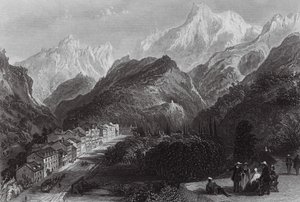 Eaux Bonnes, w Pirenejach (rycina) autorstwa Thomas (after) Allom
