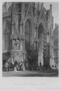 Fontanna św. Maclou, Rouen (rycina) autorstwa Thomas (after) Allom