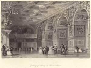 Galeria Henryka II Fontainebleau (grafika) autorstwa Thomas (after) Allom