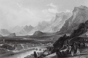 Grenoble od strony twierdzy (rycina) autorstwa Thomas (after) Allom