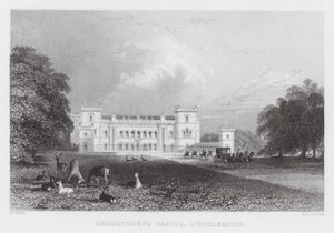 Zamek Grimsthorpe, Lincolnshire (grawerowanie) autorstwa Thomas (after) Allom