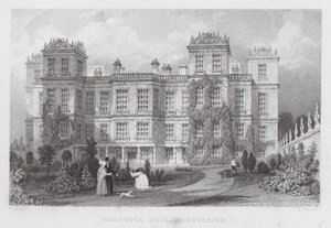 Hardwick Hall, Derbyshire (grawerowanie) autorstwa Thomas (after) Allom