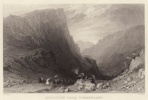 Honister Crag, Cumberland (rycina) autorstwa Thomas (after) Allom