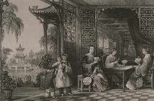 Panie z rodziny mandaryńskiej w Cards, z „Chiny w serii poglądów” George