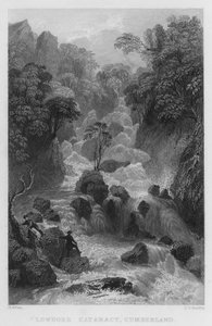 Zaćma Lowdore, Cumberland (grawerowanie) autorstwa Thomas (after) Allom