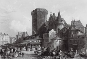 Rynek, Angouleme (grawerunek) autorstwa Thomas (after) Allom