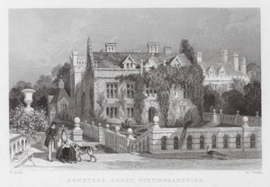 Opactwo Newstead, Nottinghamshire (grawerowanie) autorstwa Thomas (after) Allom