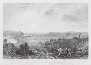 Nottingham i okolice (grawerowanie) autorstwa Thomas (after) Allom