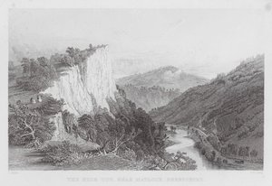 High Tor, niedaleko Matlock, Derbyshire (grawerowanie) autorstwa Thomas (after) Allom