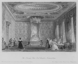 Stanowa Sypialnia Królowej, Fontainbleau (rycina) autorstwa Thomas (after) Allom