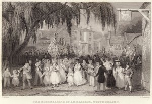 The Rushbearing at Ambleside, Westmorland (rycina) autorstwa Thomas (after) Allom