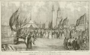 Ceremonia otwarcia London Bridge autorstwa Thomas (after) Allom