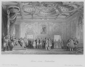 Sala tronowa, Fontainbleau (grawerowanie) autorstwa Thomas (after) Allom