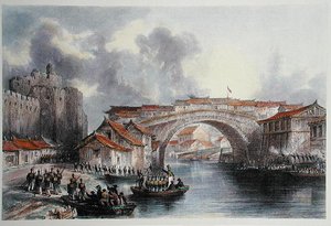 Zachodnia brama Ching Keang Foo, ok.1850 (kolor litho) (wersja kolorowa 367544) autorstwa Thomas (after) Allom
