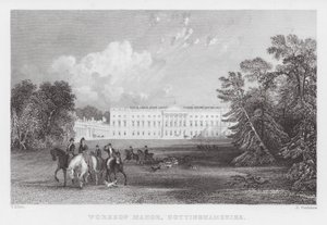 Worksop Manor, Nottinghamshire (grawerowanie) autorstwa Thomas (after) Allom