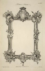 Projekt ramki do zdjęć, wyd. 1761 (grawerowanie) autorstwa Thomas (after) Chippendale