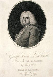 George Frederick Handel (1685-1759) ryty W. Chapman (grafika) autorstwa Thomas (after) Hudson