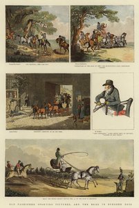 Old Fashioned Sporting Pictures i droga w dawnych czasach (kolor lito) autorstwa Thomas (after) Rowlandson