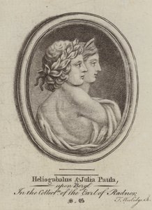 Heliogabalus, cesarz rzymski i cesarzowa Julia Paula (grafika) autorstwa Thomas (after) Worlidge