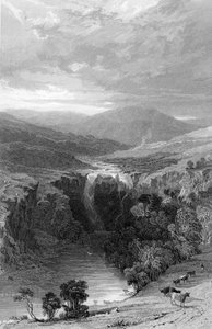 High Force by the Tees, Durham, ok.1835 autorstwa Thomas Allom