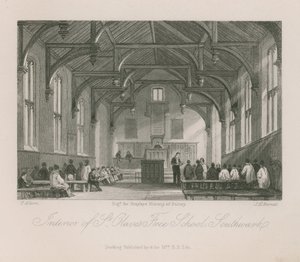 Wnętrze Wolnej Szkoły św. Olafa autorstwa Thomas Allom