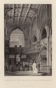 Wnętrze Kolegiaty w Manchesterze autorstwa Thomas Allom