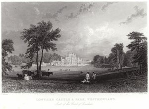 Zamek i park Lowther w Westmorland autorstwa Thomas Allom