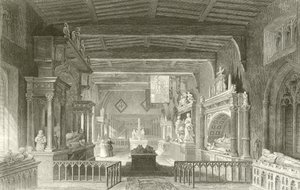 Pomniki hrabiów Rutland w kościele Bottesford, Leicestershire autorstwa Thomas Allom