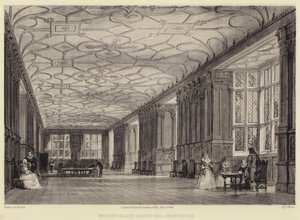 Galeria Długa, Haddon Hall, Derbyshire autorstwa Thomas Allom