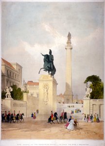 The Mall i Waterloo Place, Westminster, Londyn, c1845 autorstwa Thomas Allom