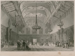 Galeria Waterloo, Pałac Buckingham. Opublikowano 1840 autorstwa Thomas Allom