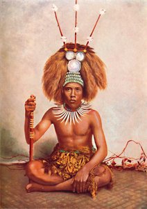 Wódz Samoa w pełnym ceremonialnym stroju, 1902
