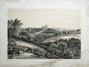 Zamek Penrhyn, ok. 1850 r. (kolorowa litografia na papierze) autorstwa Thomas Ashburton Picken