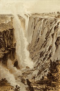 Wodospad Wiktorii, Zambesi, od wschodniego krańca przepaści (chromolitho)