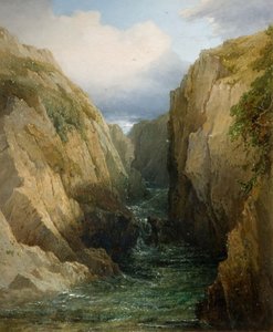 Wąwóz i rzeka w Irlandii, 1860.