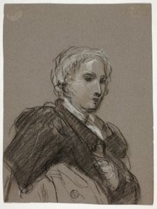 Popiersie kobiety (rekto); Drapowana figura, długość trzech czwartych (verso) autorstwa Thomas Barker
