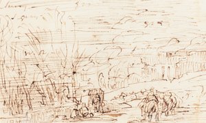 Postacie w krajobrazie [verso] autorstwa Thomas Barker