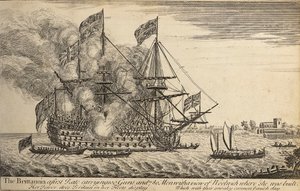Brittannia", ok. 1730 r. (akwaforta) autorstwa Thomas Baston