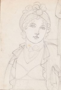 Portret głowy i ramion Emmy Hamilton autorstwa Thomas Baxter