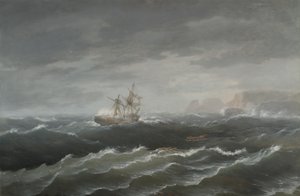 Wrak statku w pobliżu Skalistego Wybrzeża autorstwa Thomas Birch