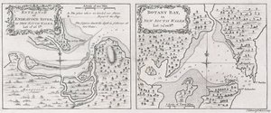 Wejście do Endeavour River i Botany Bay w Nowej Południowej Walii na mapach kapitana Jamesa Cooka autorstwa Thomas Bowen