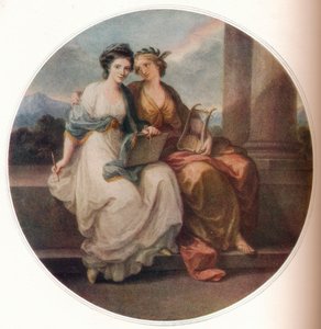 Angelica Kauffmann w Charakterze dizajnu słuchająca natchnienia poezji, 1782, 1921