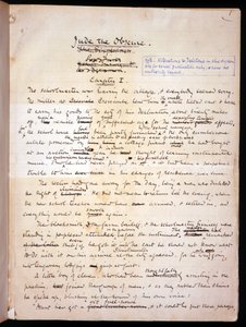 Ms 1-1911, s. 1 Strona z „Jude the Obscure”, ok. 1894 (atrament na papierze) autorstwa Thomas Bush Hardy