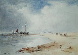 Powrót floty rybackiej (akwarela na papierze) autorstwa Thomas Bush Hardy