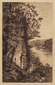 Bez tytułu (Krajobraz z rybakiem) autorstwa Thomas C. Farrer